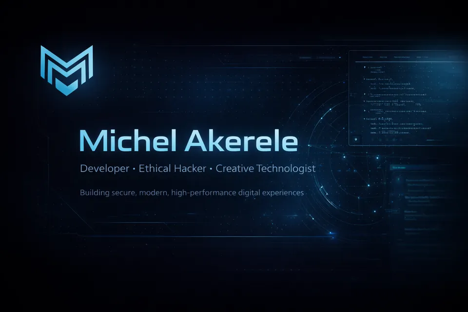Preview of Michel Akerele's refreshed GitHub profile and README presentation